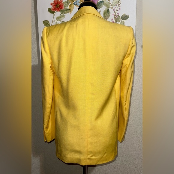 CHRISTIAN DIOR The Suit Vintage Yellow Jacket Size 4 - Picture 4 of 7